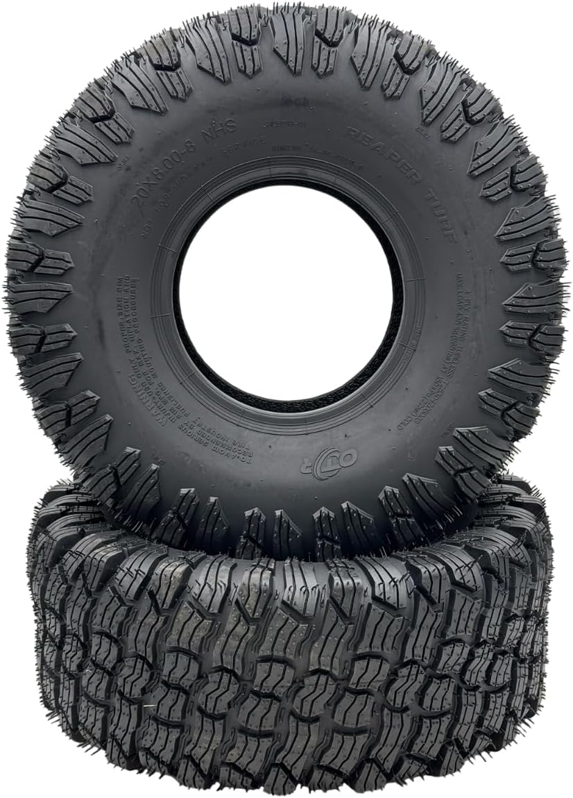 Set of 2-20x8.00-8 4-Ply Reaper Turf Tire