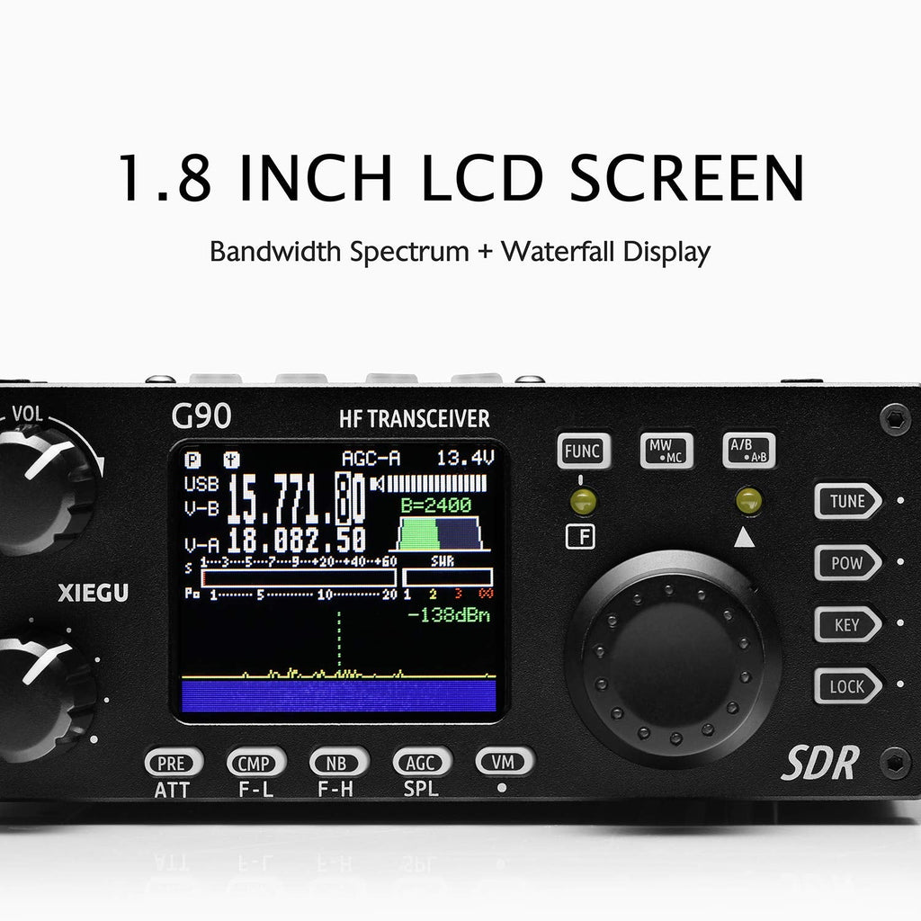 Xiegu G90 HF Radio Transceiver 20W SSB/CW/AM/FM SDR Structure with Built-in Auto Antenna Tuner