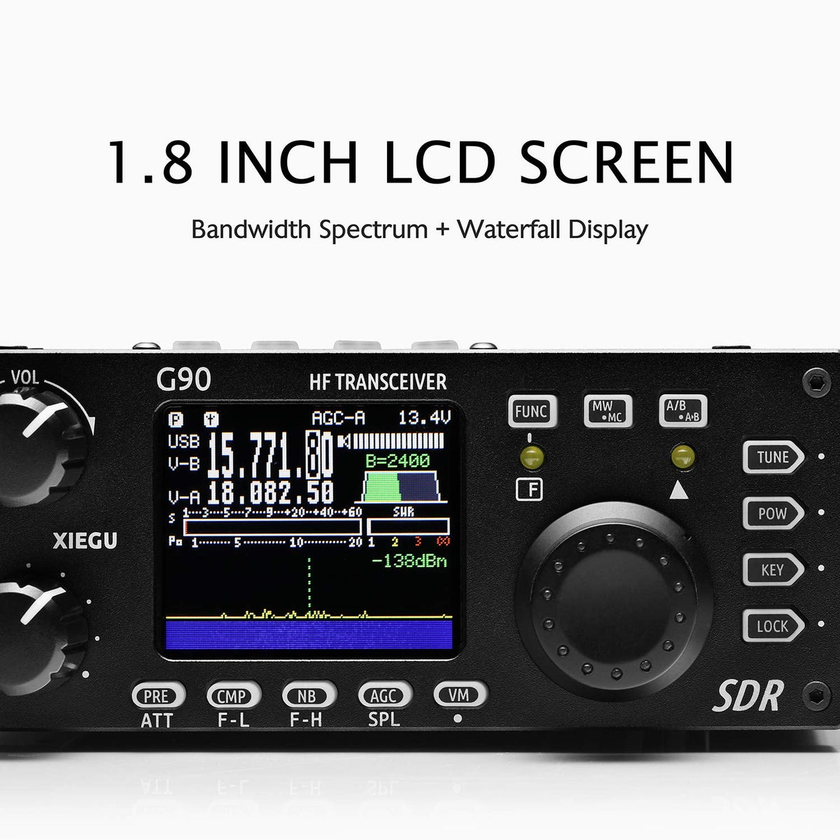 Xiegu G90 HF Radio Transceiver 20W SSB/CW/AM/FM SDR Structure with Built-in Auto Antenna Tuner