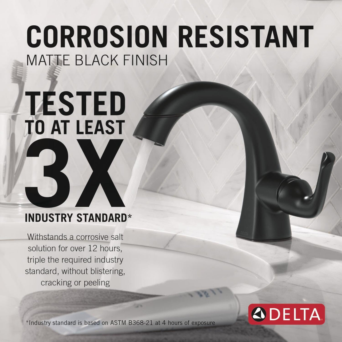 Delta Arvo Brushed Nickel Bathroom Faucet 1 Hole, Single Hole Bathroom Sink Faucet for Vanity, Push-Pop Drain Assembly, Spotshield Stainless 15840LF-SP