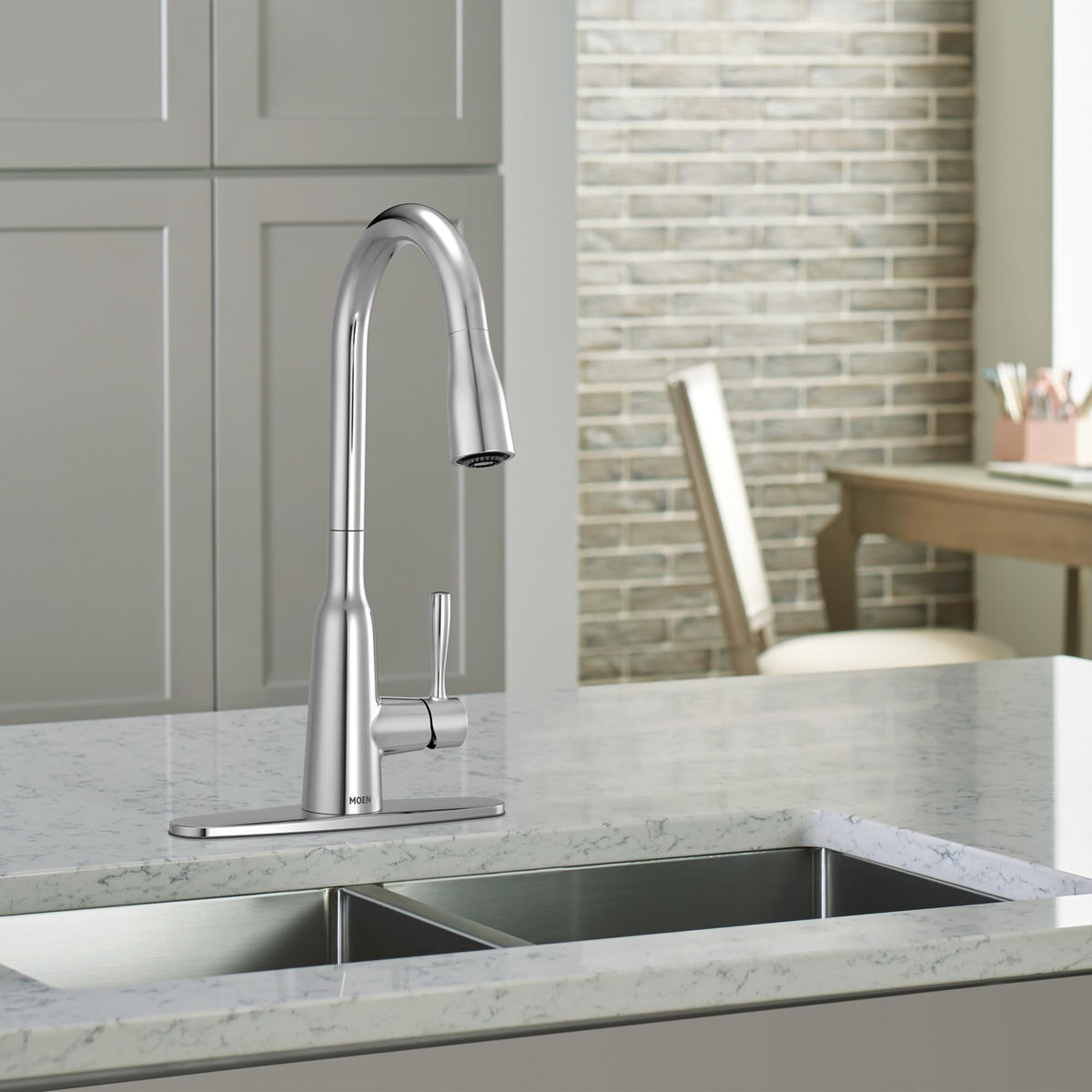 Moen Orivesi Stainless Pulldown Kitchen Faucet with Power Boost, Transitional Kitchen Faucet, One-Handle Single Hole High Arc, Easy Installation, Spot Resist Finish, 87891SRS