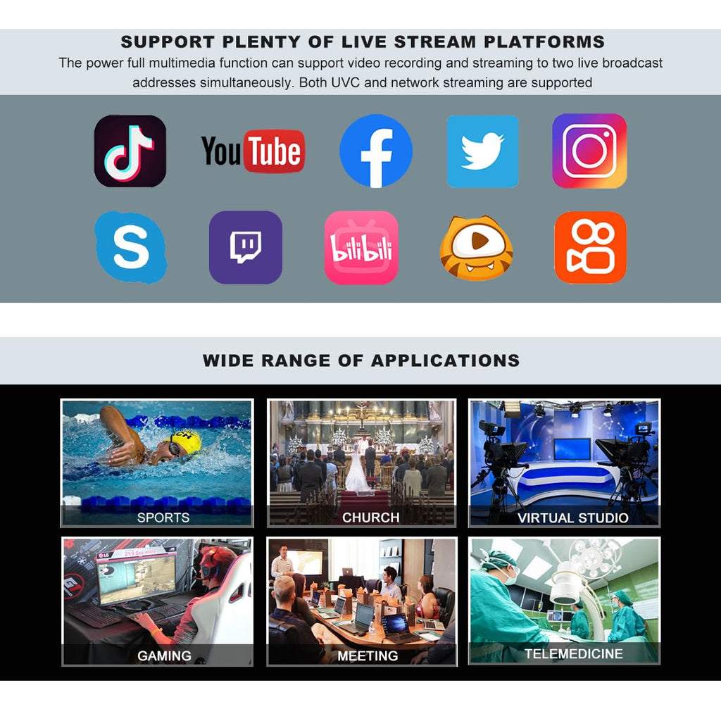 CINETREAK C1 4*HDMI Video Mixer Switcher with 5inch Screen livestream Video Mixer H.264 Recorder with PTZ Camera Control Broadcast switcher Live Production Mixer for OBS,Vmix,YouTube,Ins