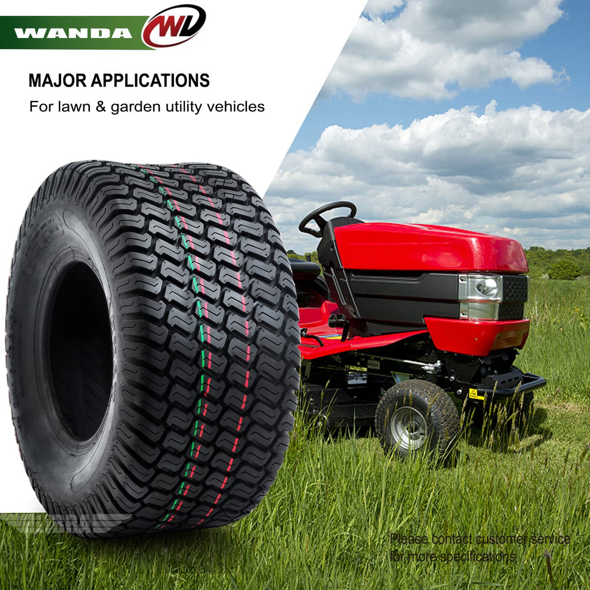 WANDA Set 2 23x10.5-12 Lawn Mower Cart Turf Tires P332 /4 ply - 13049
