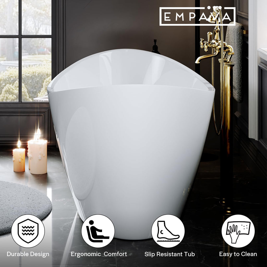 Empava Freestanding Bathtub, Acrylic Soaking Tub
