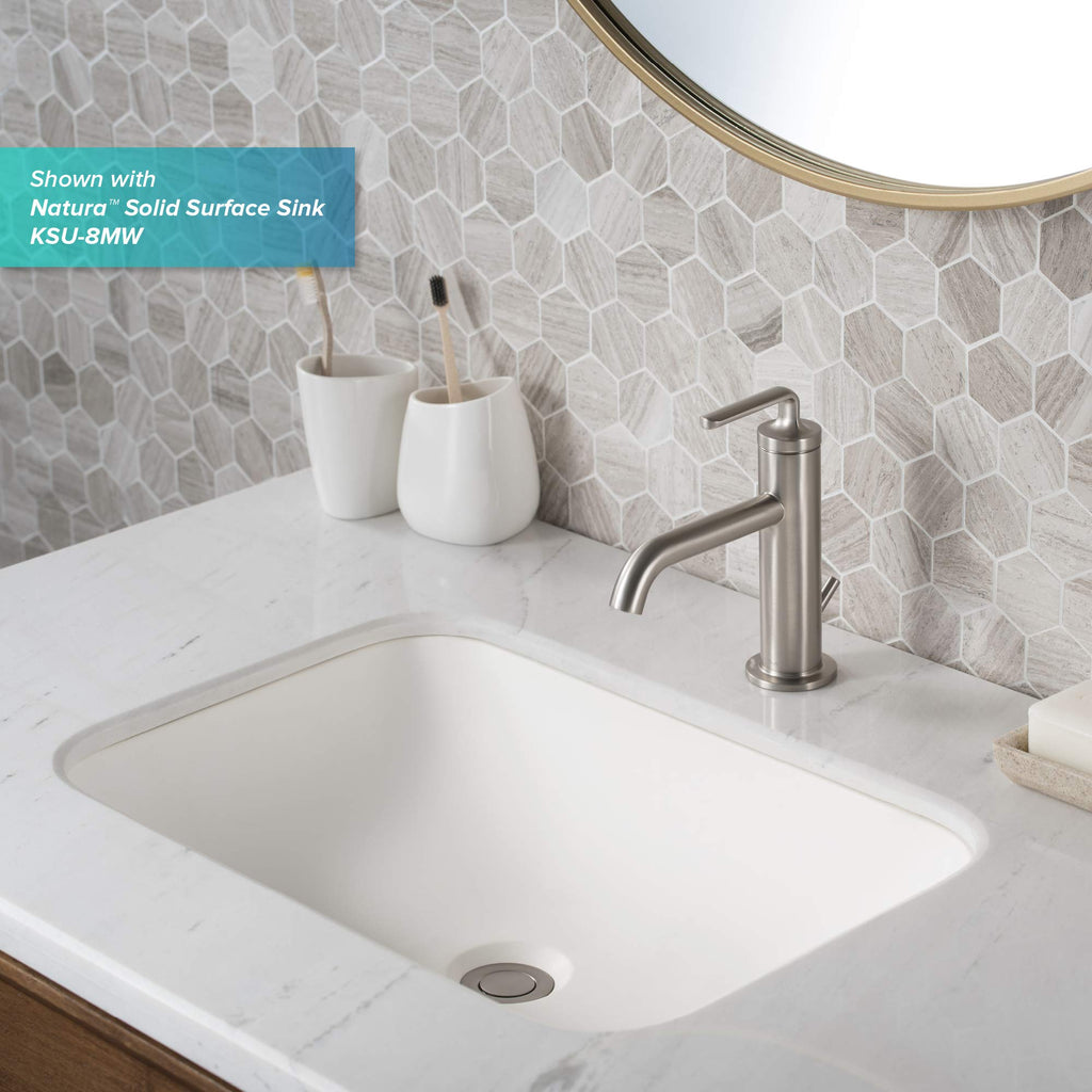 KRAUS Ramus Single Handle Vessel Sink Bathroom Faucet with Pop-Up Drain in Brushed Gold, KVF-1220BG