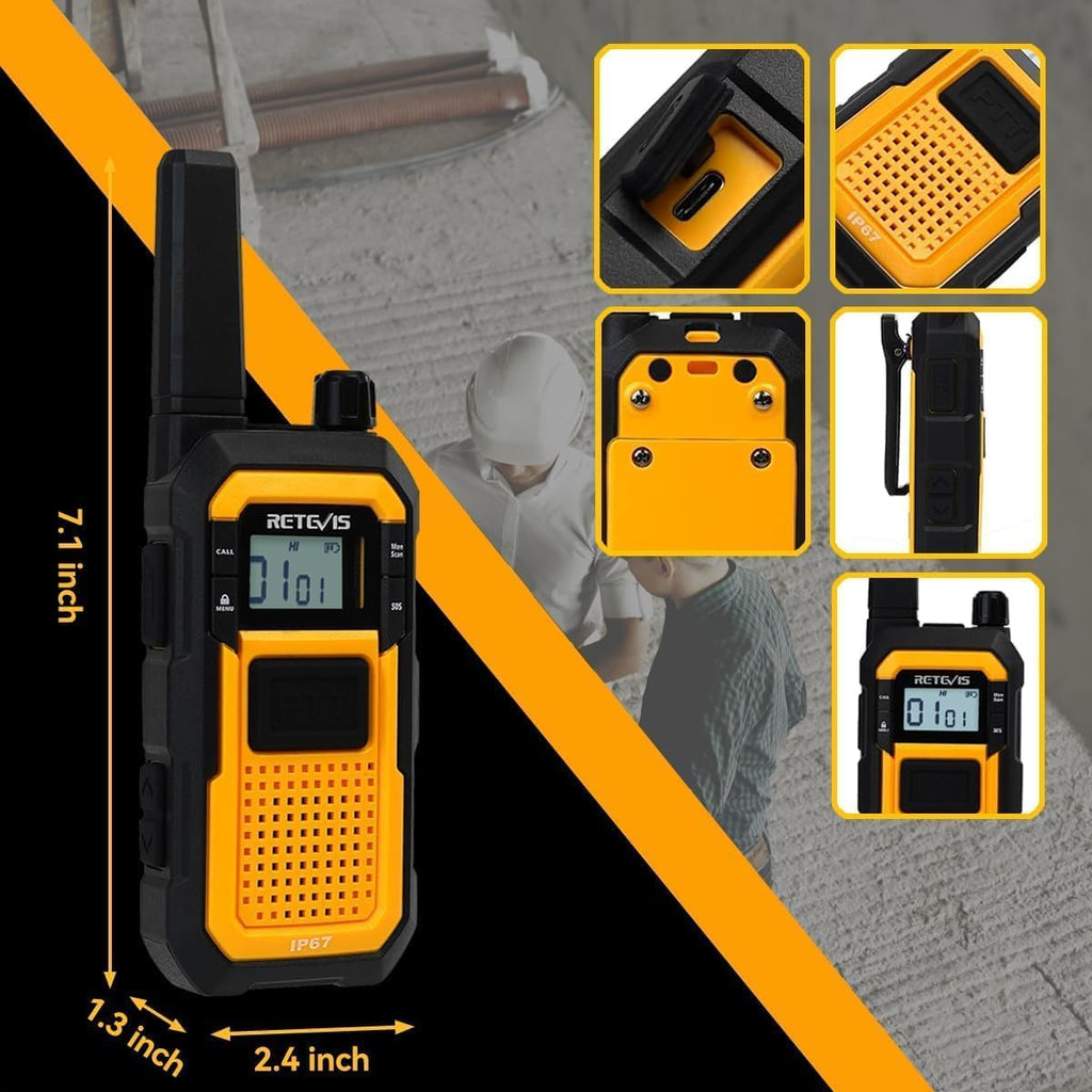 Retevis RB48 Military-Standard & IP67 Waterproof Walkie Talkies Long Range