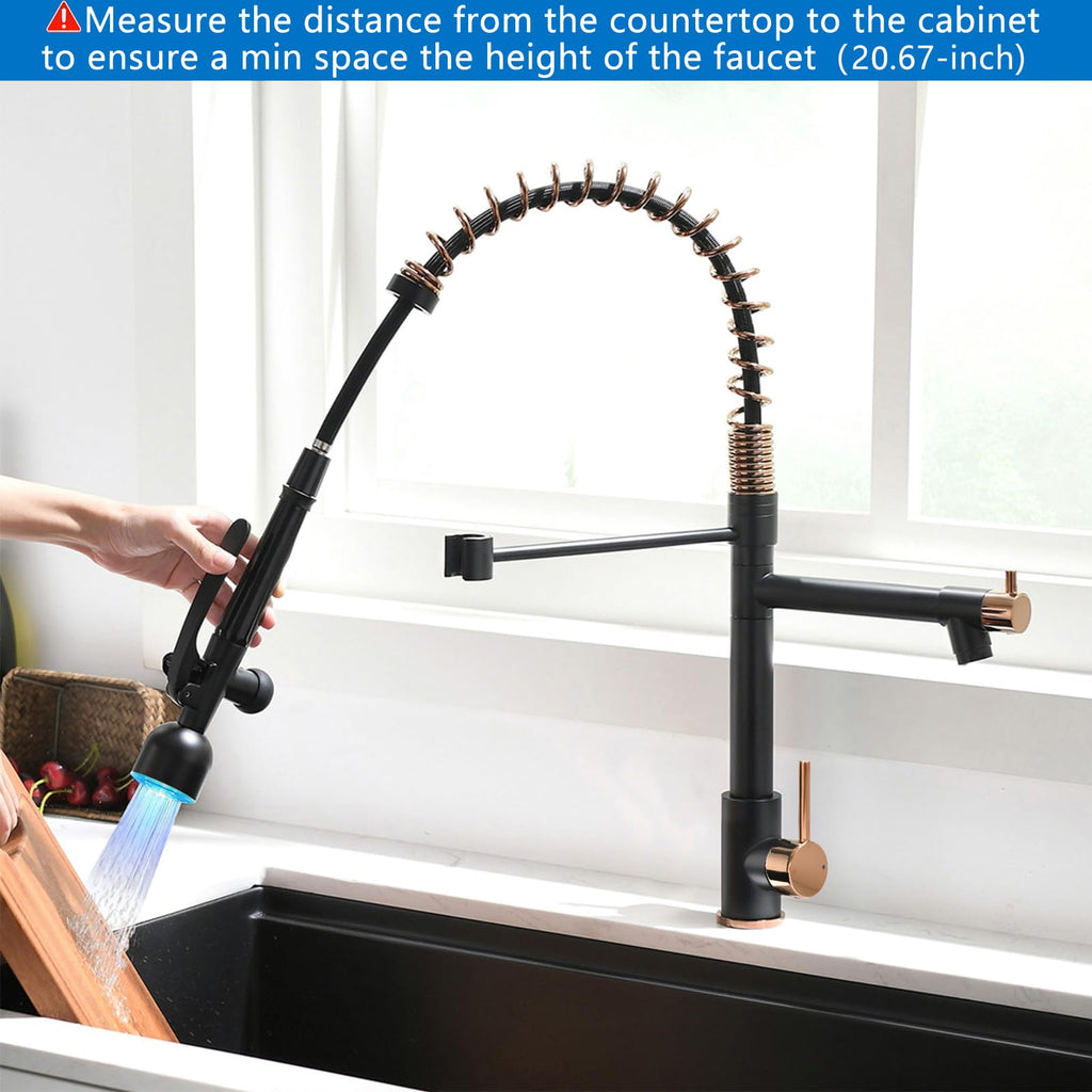 Fapully Black Kitchen Faucet,Commercial Pull Down Kitchen Sink Faucet