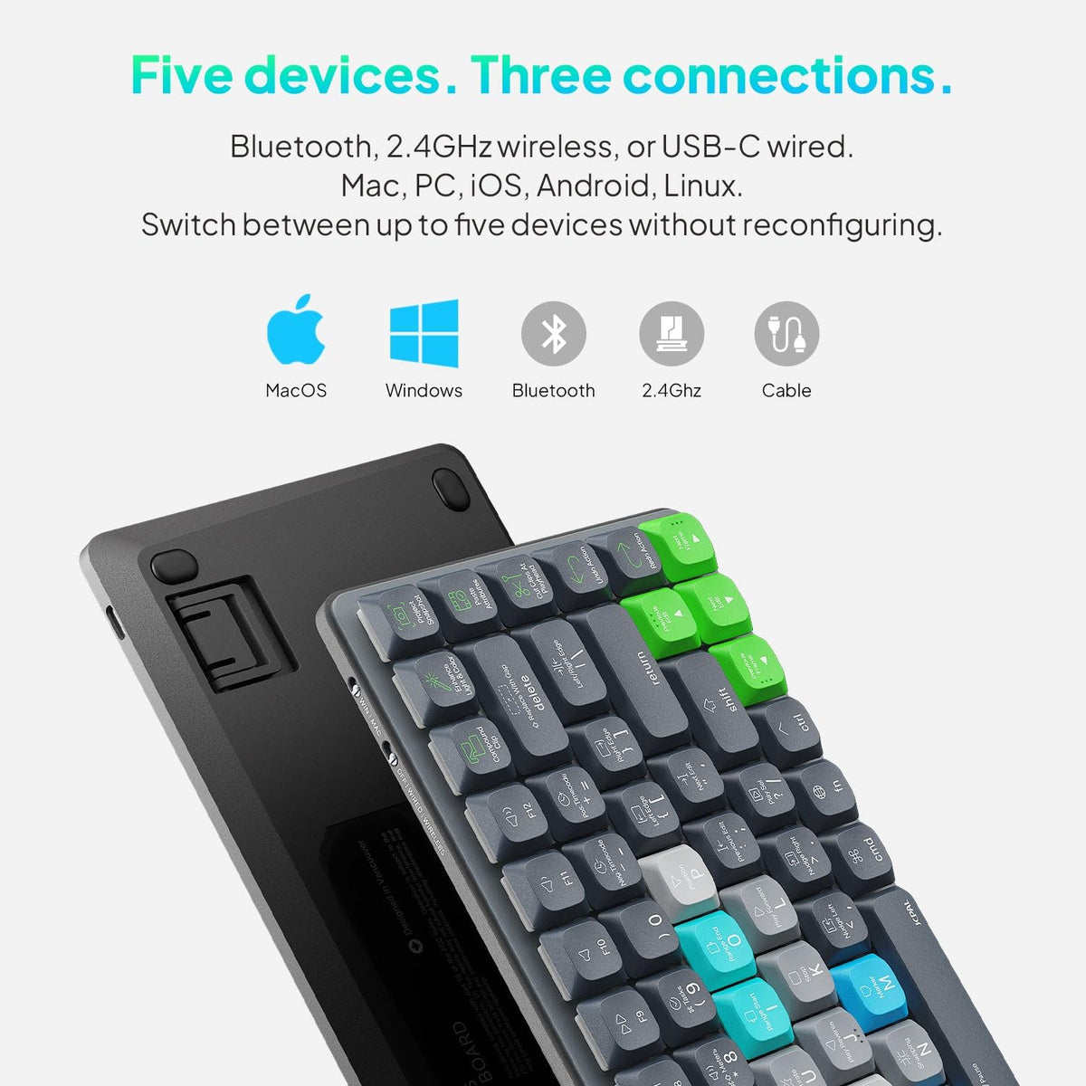 JCPAL Dash Adobe Premiere Pro Wireless Shortcut Keyboard for Mac/PC