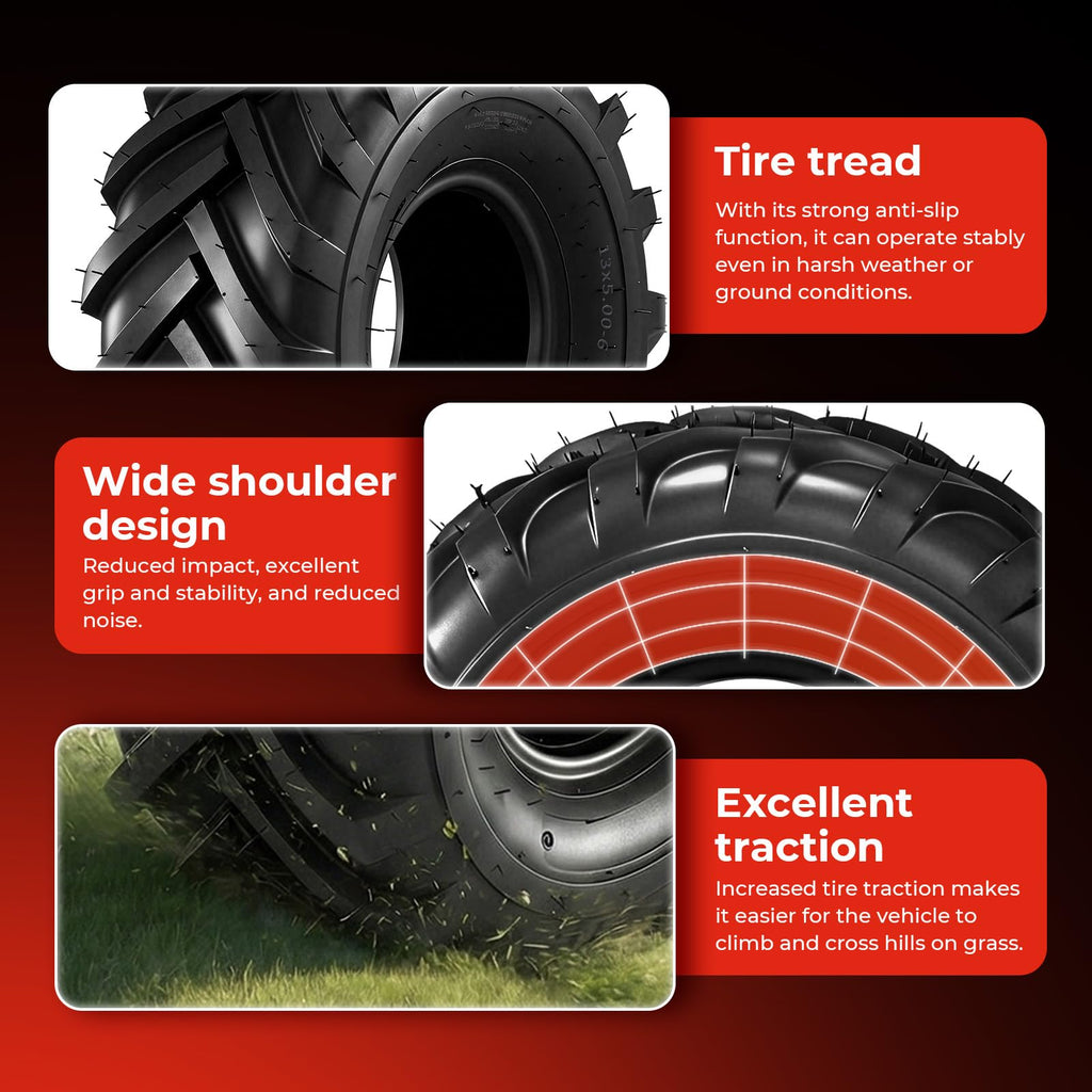 18x8.50-8 Lawn & Garden Mower Tires, Set of 2,4 Ply Tubeless