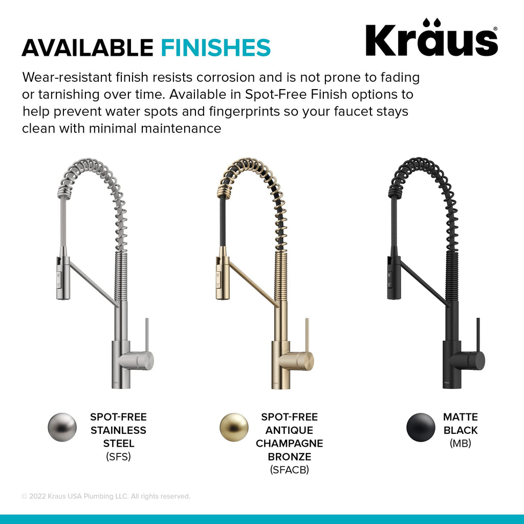 KRAUS Purita 100% Lead-Free Kitchen Water Filter Faucet in Spot Free Antique Champagne Bronze, FF-100SFACB