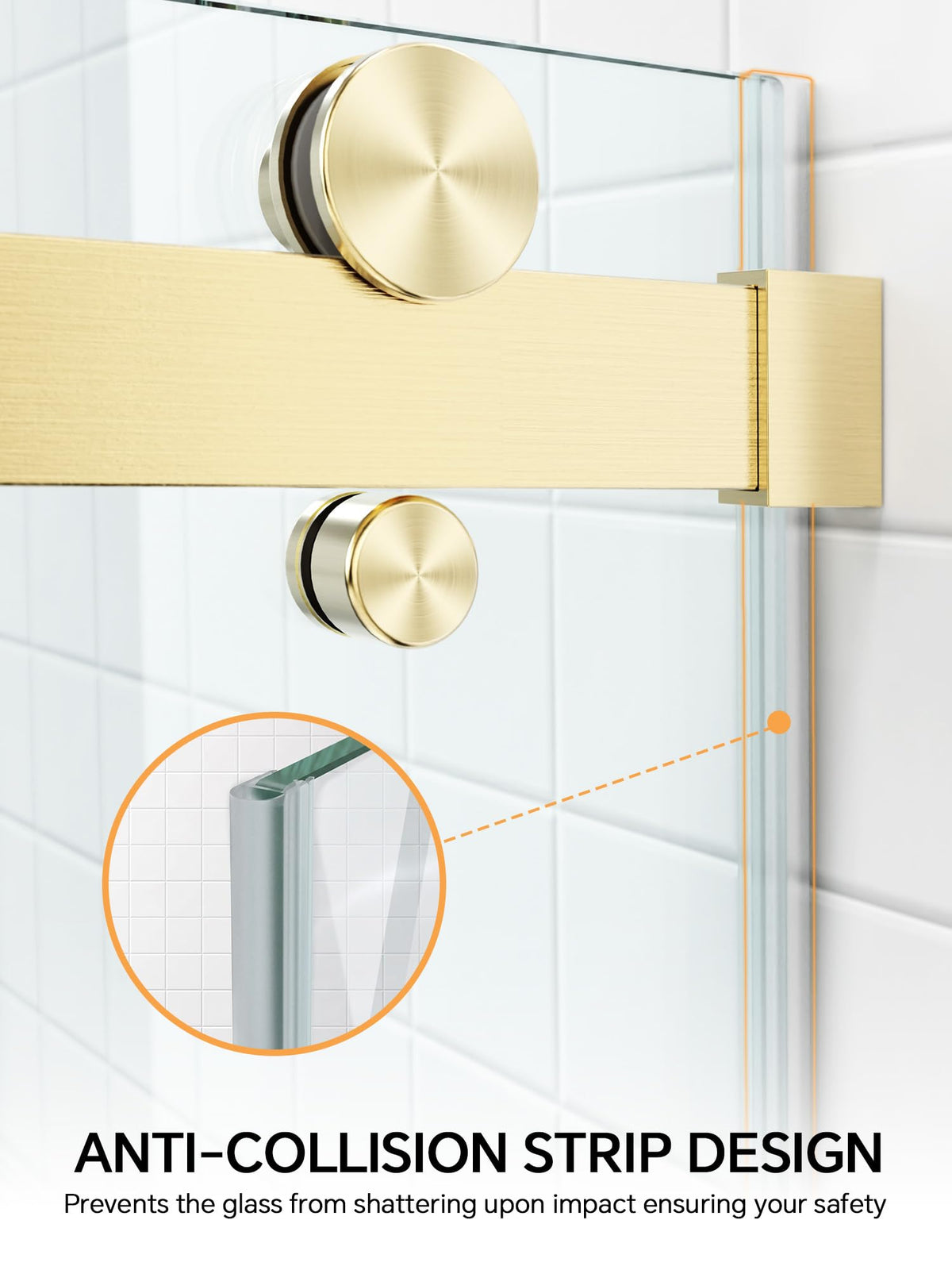 Frameless Bathtub Shower Door 56-60" W x 57" H, Brushed Nickel