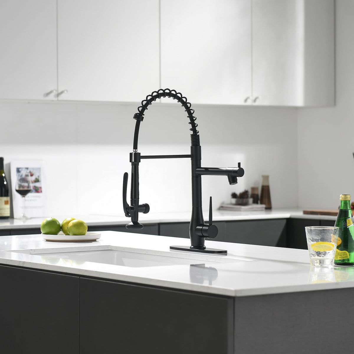 GIMILI Commercial Kitchen Sink Faucet with Pull Down Sprayer Brushed Nickel
