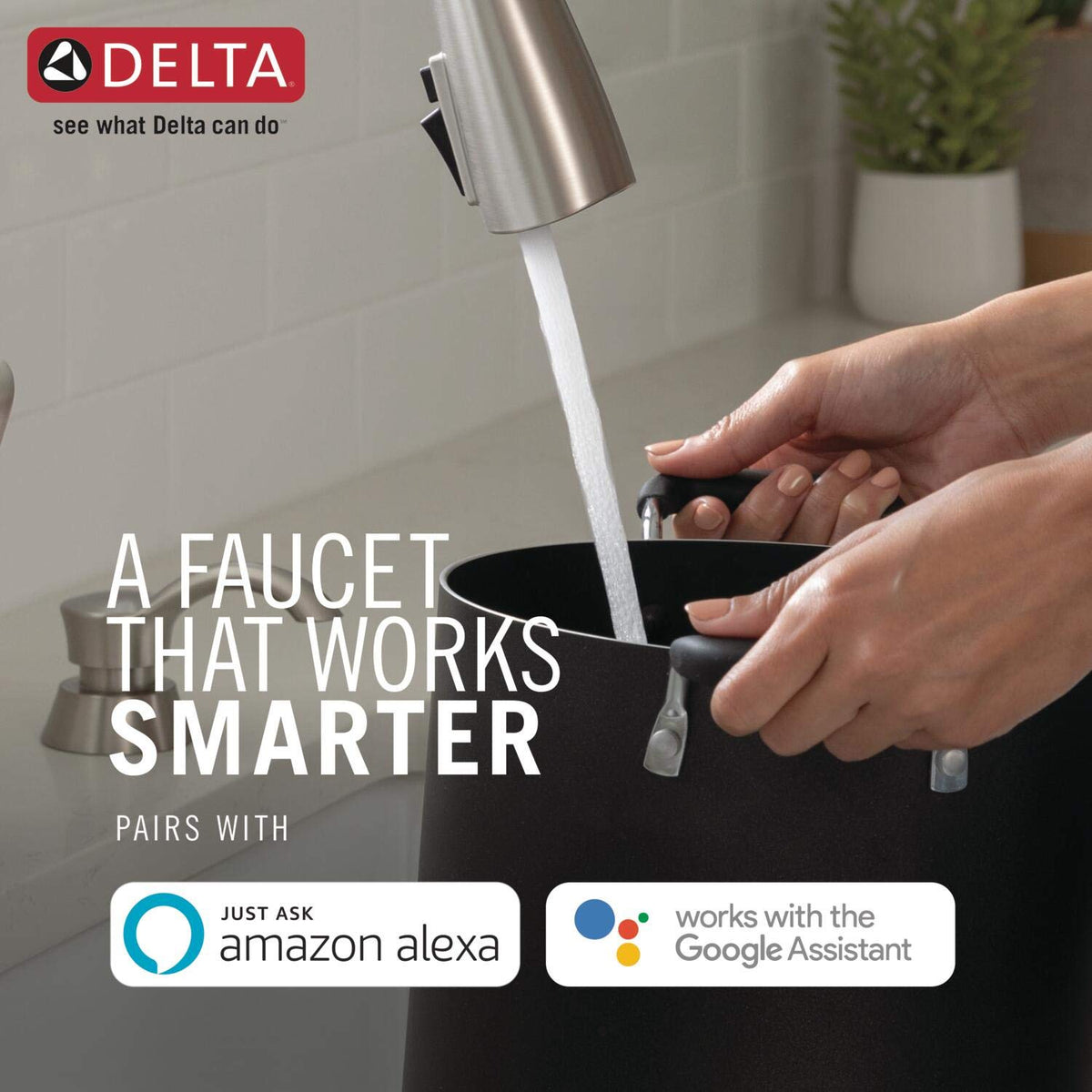 Delta Essa Brushed Nickel Kitchen Faucet with Pull Down Sprayer, Modern Single Hole Kitchen Sink Faucet, Single Handle, Arctic Stainless 9113-AR-DST