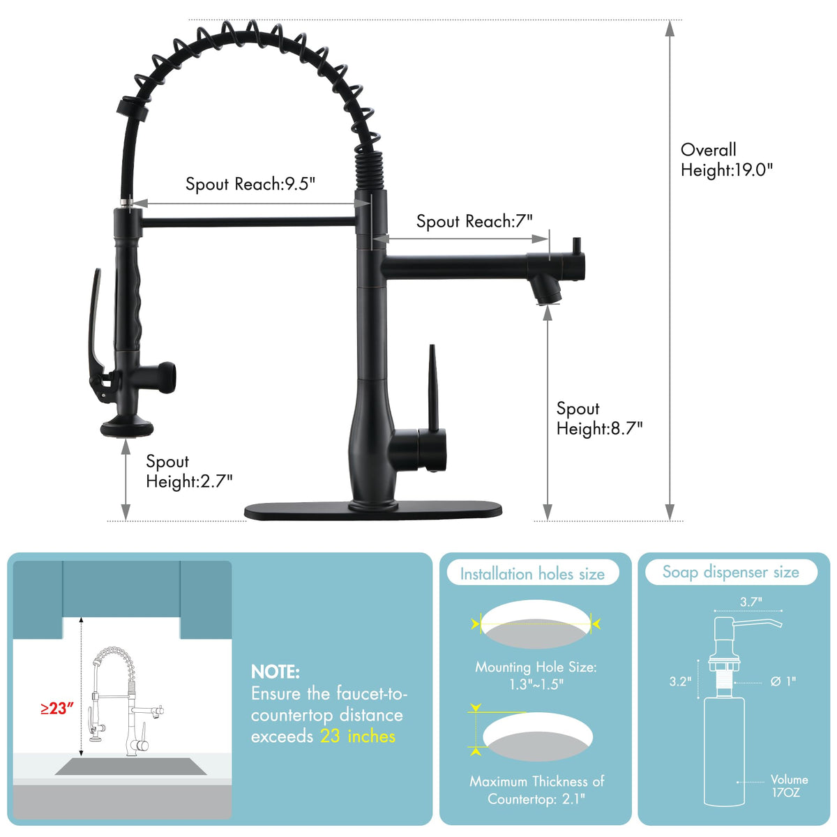 GIMILI Commercial Kitchen Sink Faucet with Pull Down Sprayer Brushed Nickel
