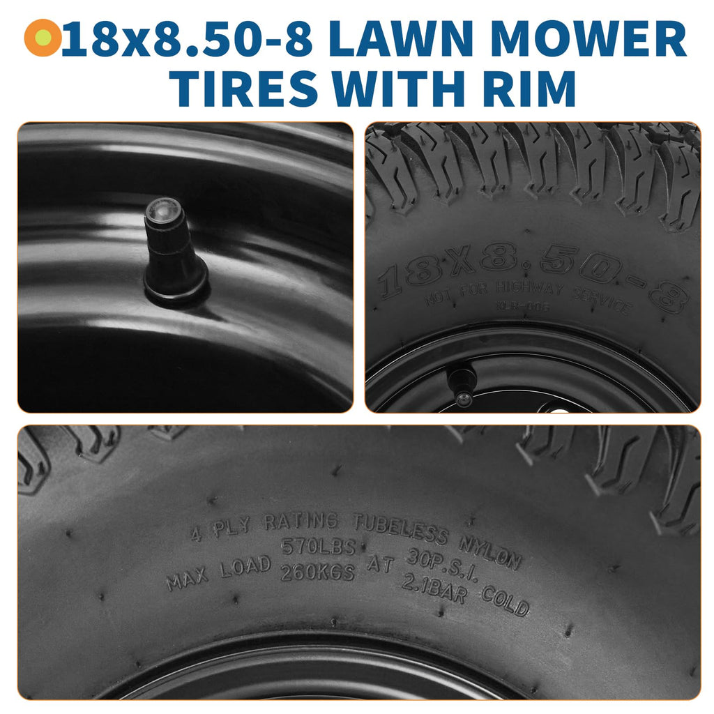 PioneerWorks 2Packs 20x10-8 Lawn Mower Tires and rim