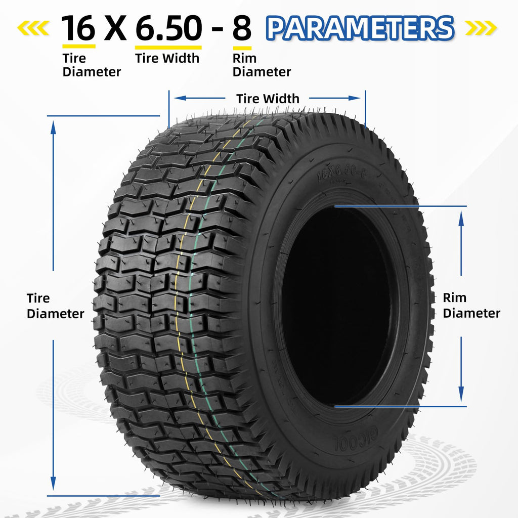 GICOOL 18x9.50-8 Tubeless Lawn Mower Tire for Riding Mower Tractor, 4 Ply