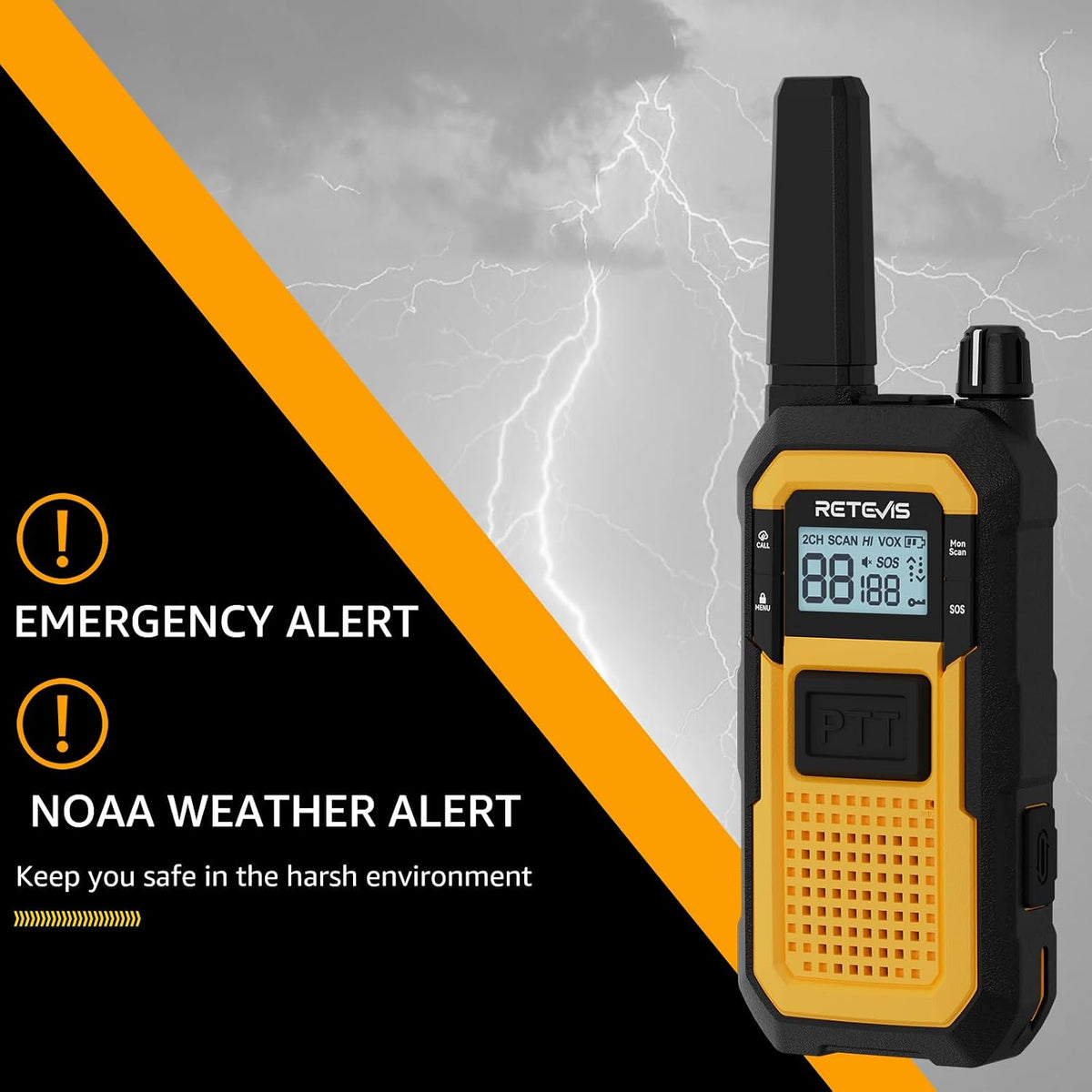 Retevis RB48 Military-Standard & IP67 Waterproof Walkie Talkies Long Range