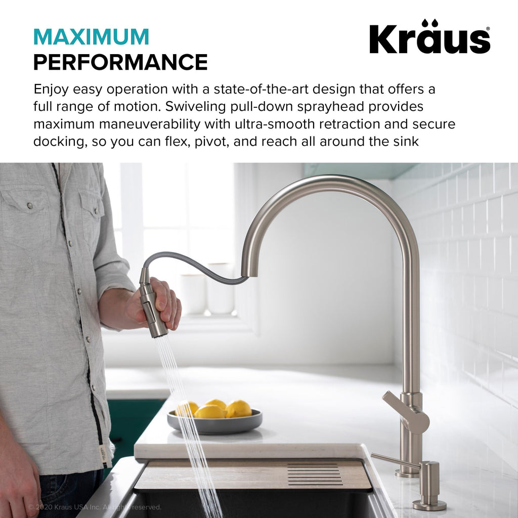KRAUS Spot Free Stainless Steel Pull Down Kitchen Faucet KPF-2820SFS