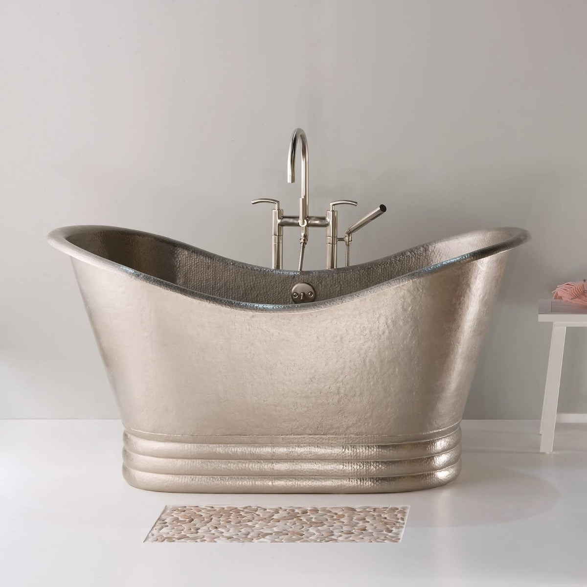 Native Trails CPS905 Aurora Copper Freestanding Bathtub, 72", Brushed Nickel