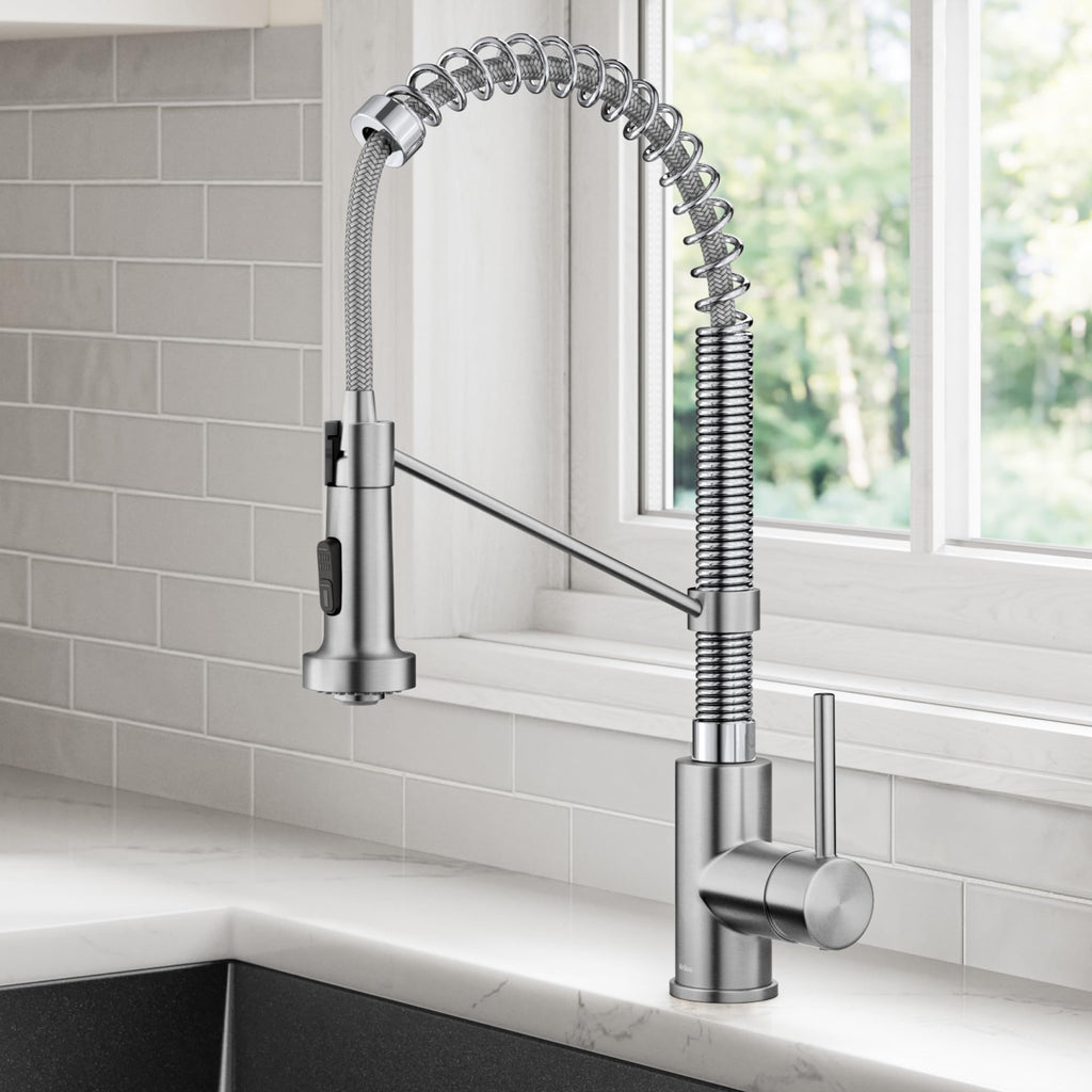 KRAUS Chrome 18.75 in Commercial Pull Down Kitchen Faucet KPF-1610CH