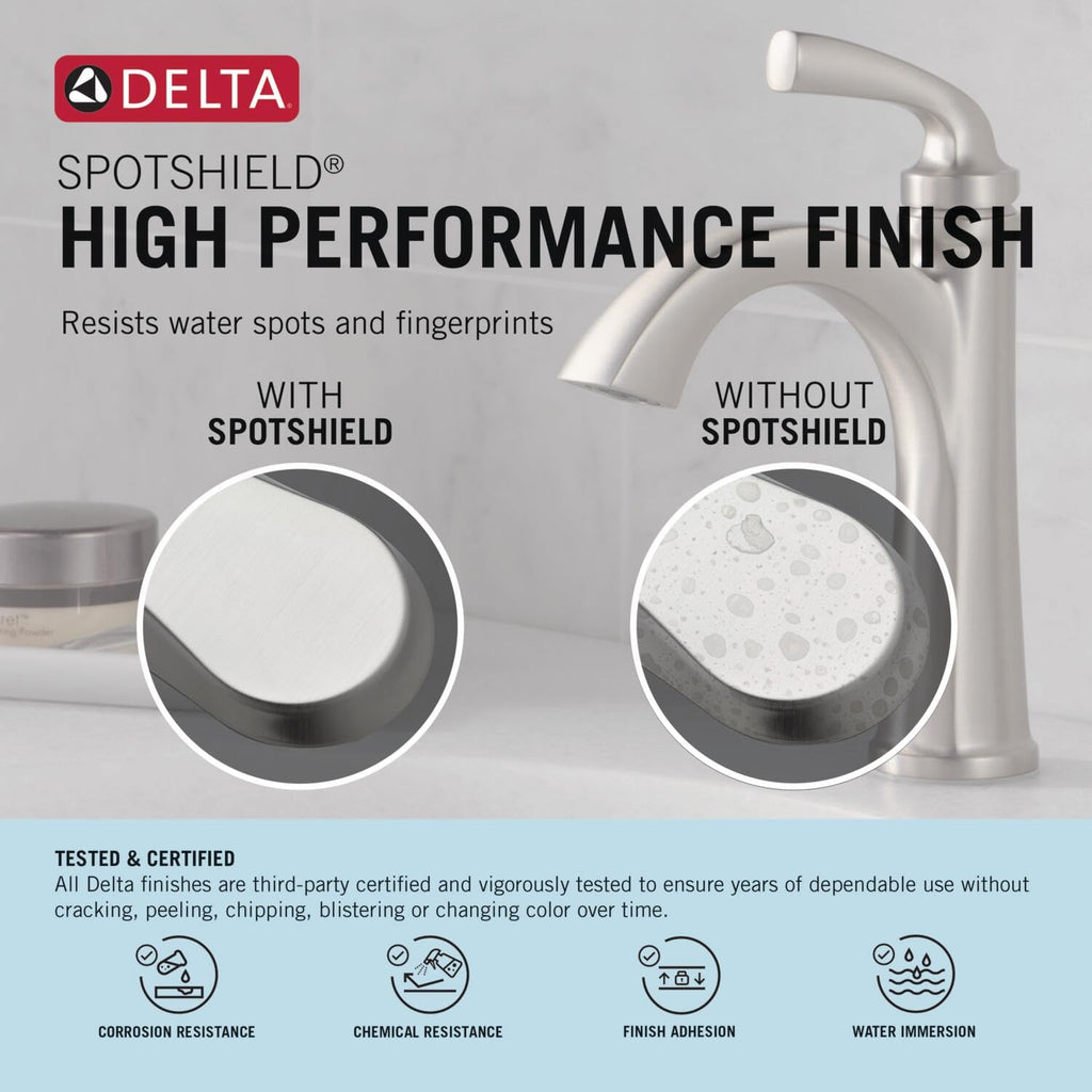 Delta Arvo Brushed Gold Faucet 3 Hole, 8 Inch Widespread Bathroom Sink Faucet for Vanity, Push-Pop Drain Assembly, Champagne Bronze 35840LF-CZ