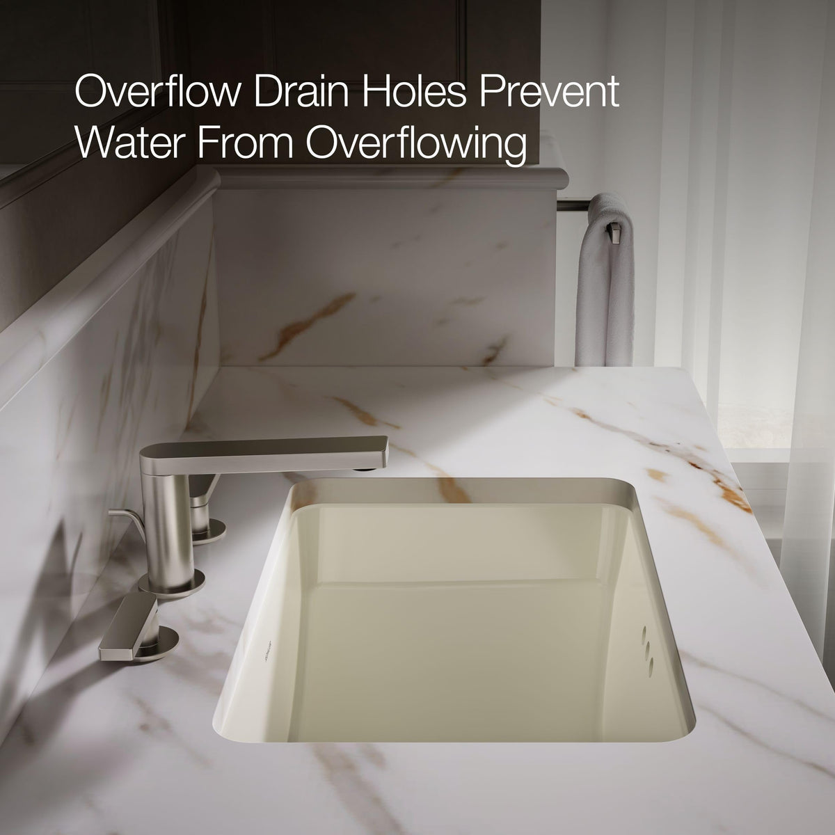 KOHLER 2214-0 Ladena Rectangular Undermount Bathroom Sink With Curved Bottom, 20-7/8" W X 14-3/8" L, White
