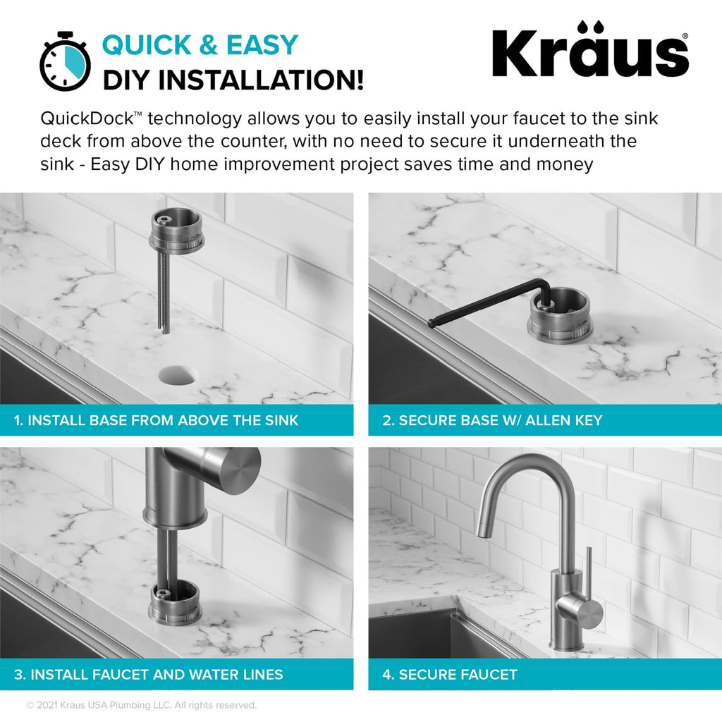 KRAUS Purita 100% Lead-Free Kitchen Water Filter Faucet in Spot Free Antique Champagne Bronze, FF-100SFACB
