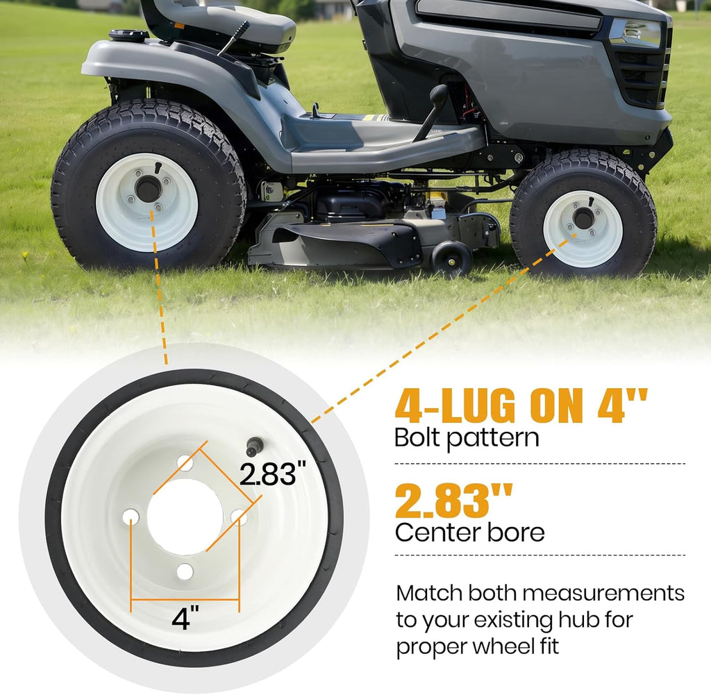 AR-PRO (2 Pack) 18x8.5-8 Lawn Mower Tire and Wheel, 4-Lug Tubeless