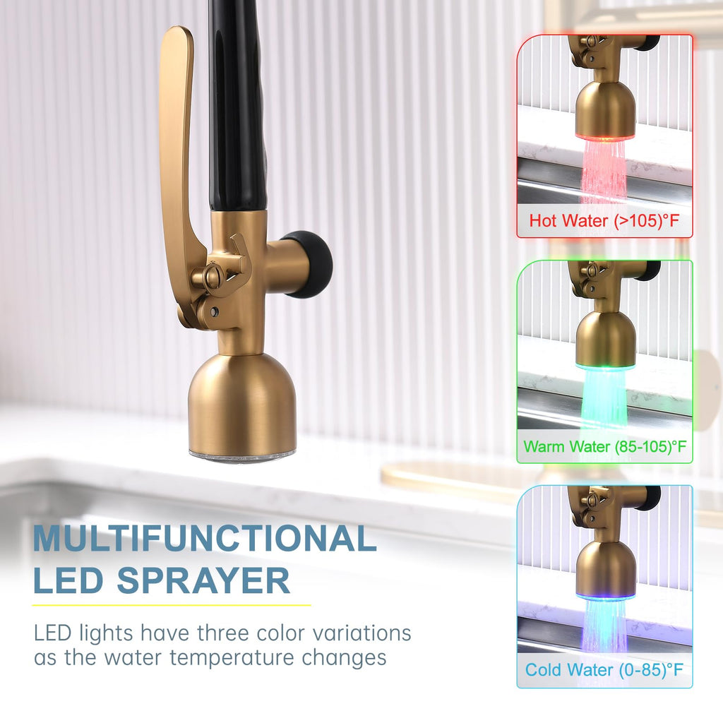 GIMILI Commercial Kitchen Sink Faucet with Pull Down Sprayer Brushed Nickel