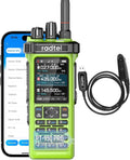 Radtel RT-950 PRO Ham Radio TX GPS/APRS, 10W Walkie Talkie Long Range Handheld Two Way Radio, AM/FM/CB/SW/MW/LW RX, Bluetooth APP Programming, NOAA, Spectrum Analyzerï¼Green (with Programming Cable)