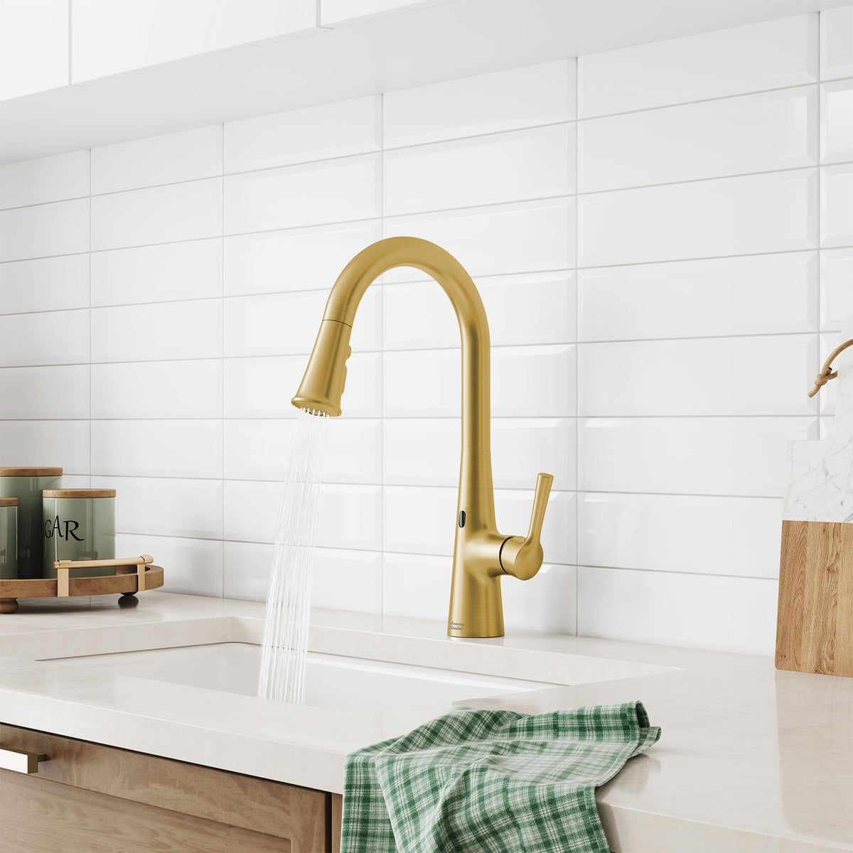 American Standard 7441300.075 Southport Pull-Down Kitchen Faucet with Sprayer, 1.8 GPM, Kitchen Faucets with Pull Down Sprayer, Stainless Steel