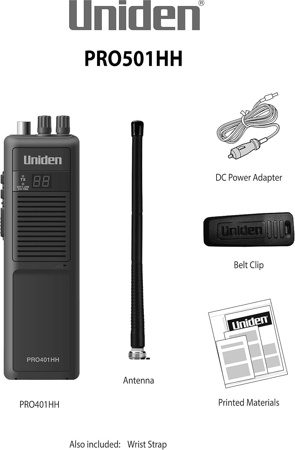 Uniden PRO501HH Pro-Series 40-Channel Portable Handheld CB Radio