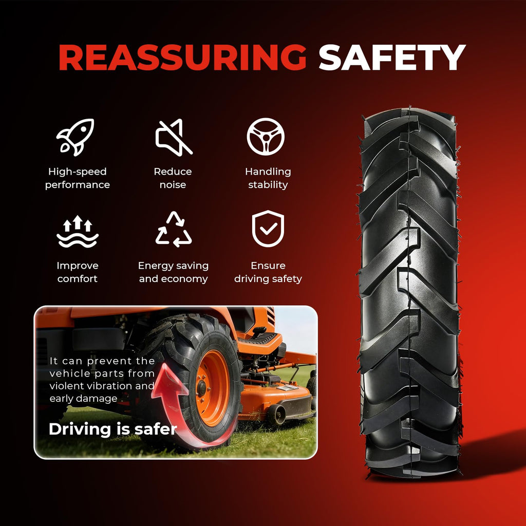18x8.50-8 Lawn & Garden Mower Tires, Set of 2,4 Ply Tubeless