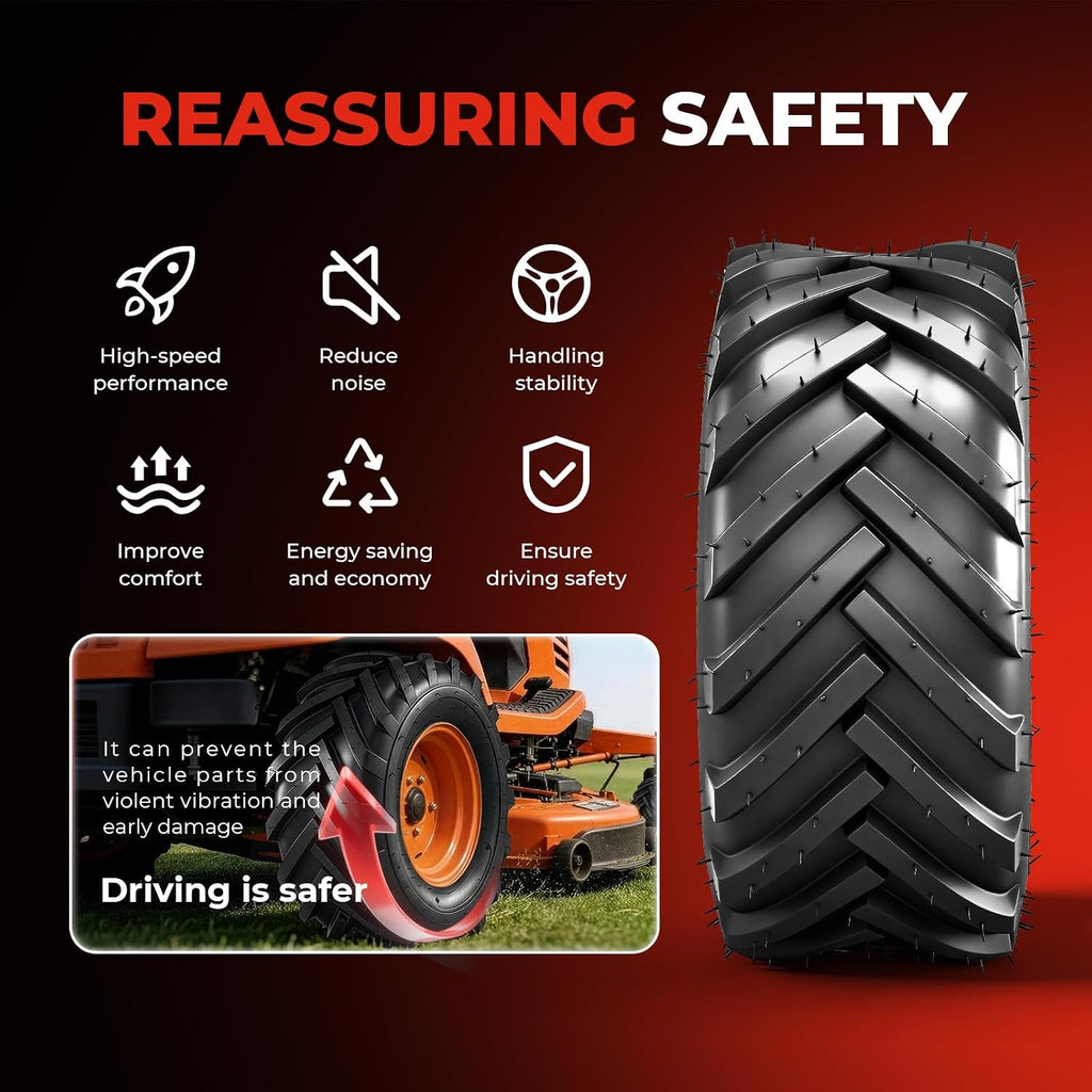 18x8.50-8 Lawn & Garden Mower Tires, Set of 2,4 Ply Tubeless