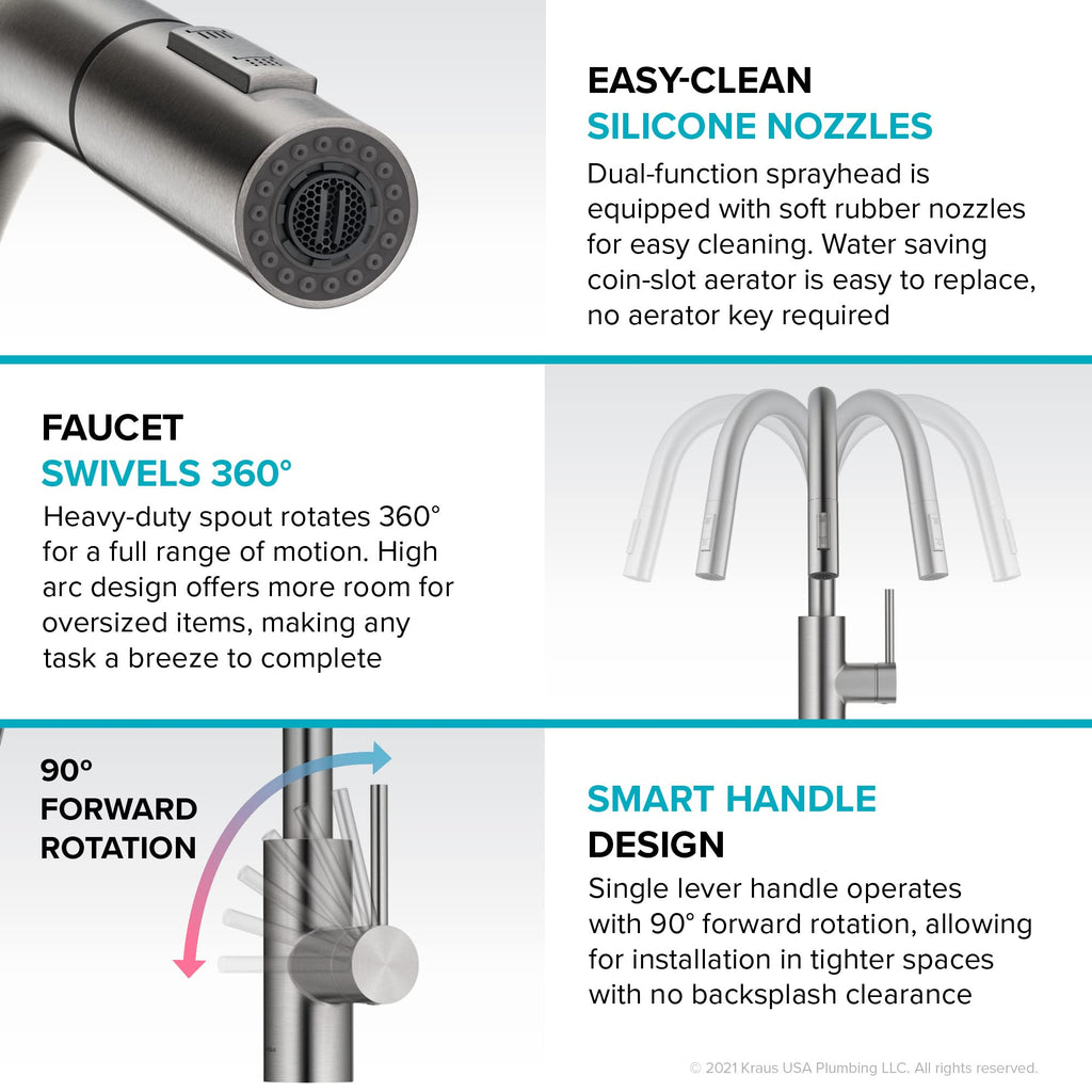 KRAUS Purita 100% Lead-Free Kitchen Water Filter Faucet in Spot Free Antique Champagne Bronze, FF-100SFACB