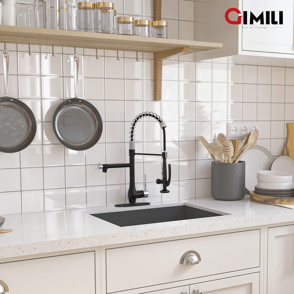 GIMILI Commercial Kitchen Sink Faucet with Pull Down Sprayer Brushed Nickel