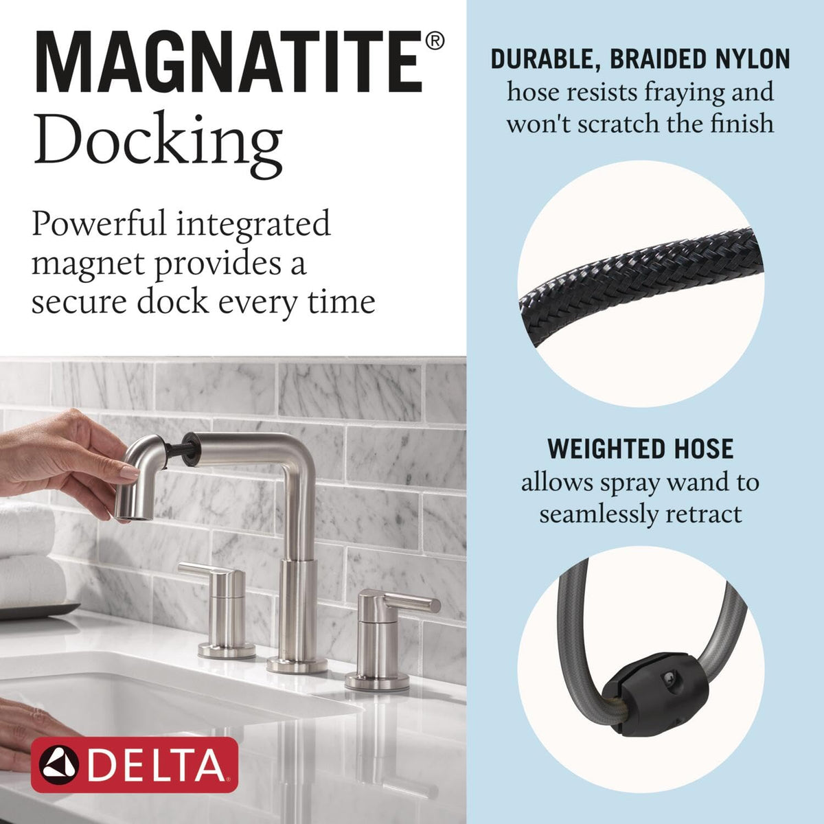 Delta Nicoli Brushed Gold Faucet 3 Hole, 8 Inch Widespread Bathroom Sink Faucet for Vanity, Push-Pop Drain Assembly, Champagne Bronze 35849LF-CZ
