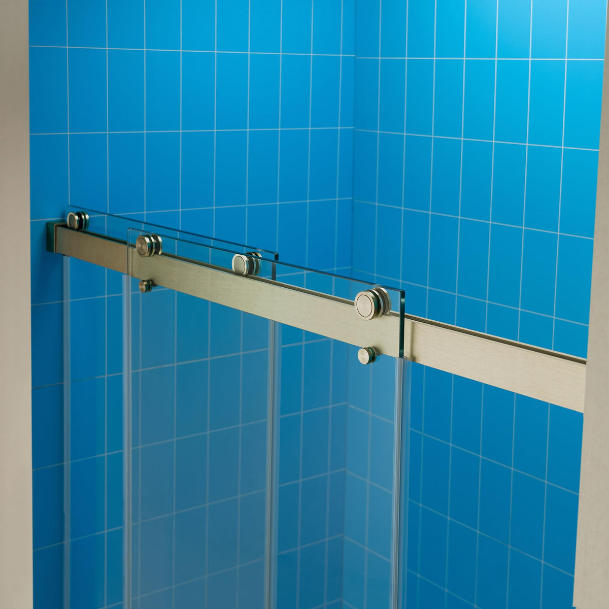 Woodbridge 56-60" W x 62" H Frameless Bathtub Shower Door,Double Sliding Soft-Close Doors,3/8(10mm) Tempered Glass with Explosion Proof Film in Brushed Bronze Finish