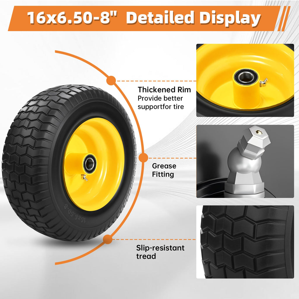 2-Pack 20x10.00-8 Tubeless Lawn Mower Rear Tire and Wheel Assembly, 4-Ply.