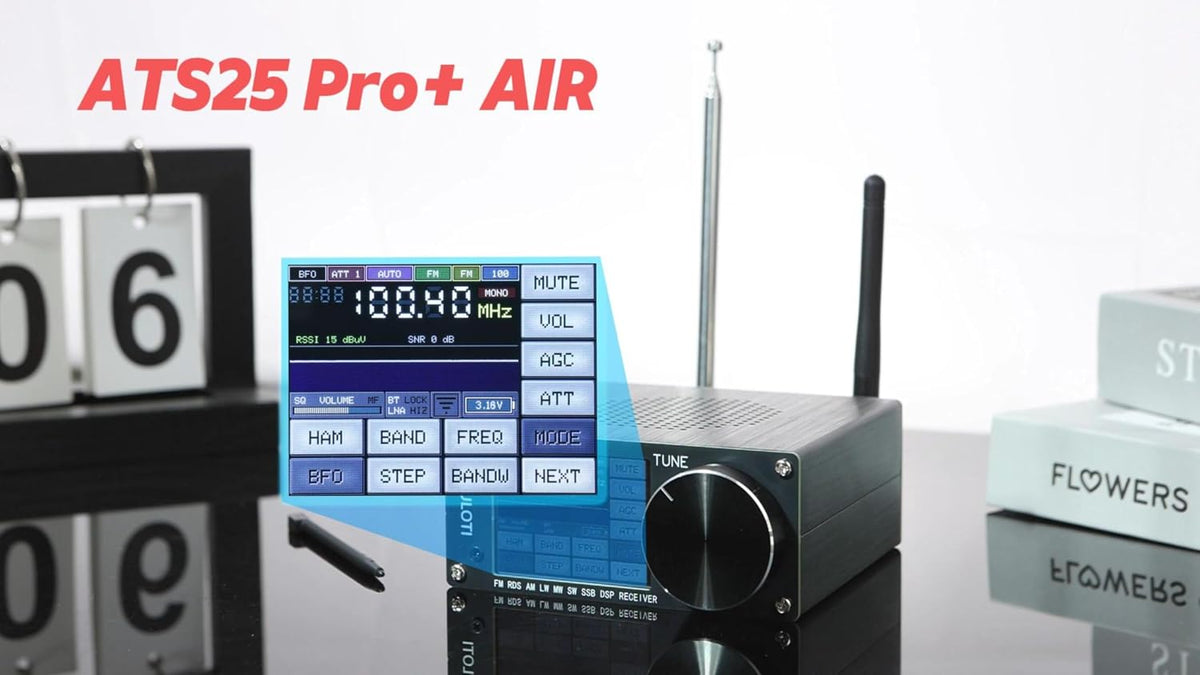 ATS25pro+ Portable Radio AM FM, Touch Screen ShortwaveRadio Receiver, Small VHF Radio FM SW SSB MW LW AIR SDRAviation Band for Home, Indoor, Outdoor, Travel, Camping,Climbing