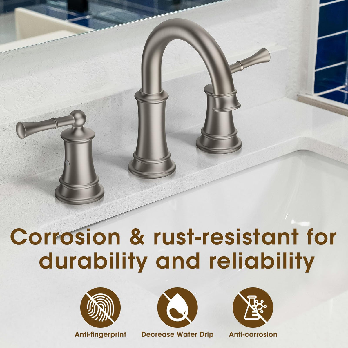 Gold Bathroom Faucet,Bathroom Faucet 3 Hole,Bathroom Sink Faucet