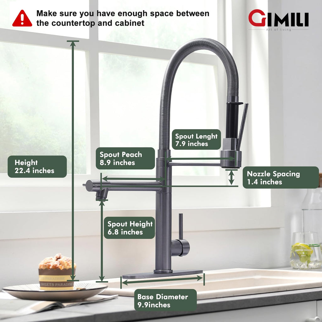GIMILI Filter Kitchen Faucet Drinking Water Faucet 3 in 1 Brushed Nickel