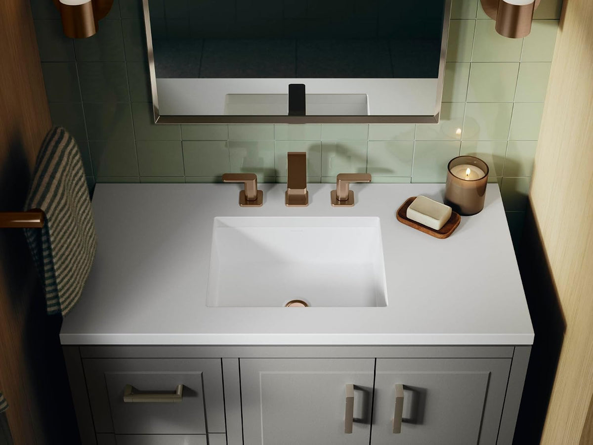 KOHLER 37626-0 VerticylÂ® 16-1/2" rectangular undermount bathroom sink, White
