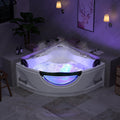 Empava 59" Corner Whirlpool Bathtub for 2-Person, Luxury Jetted Spa Tub