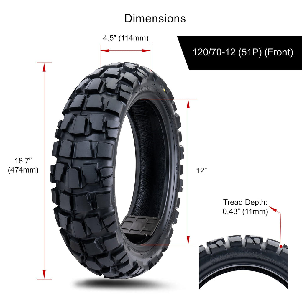Tusk Waypoint Adventure Motorcycle Tire Set ¨C 90/90-21 Front & 130/90-17 Rear (68R) Tube Type