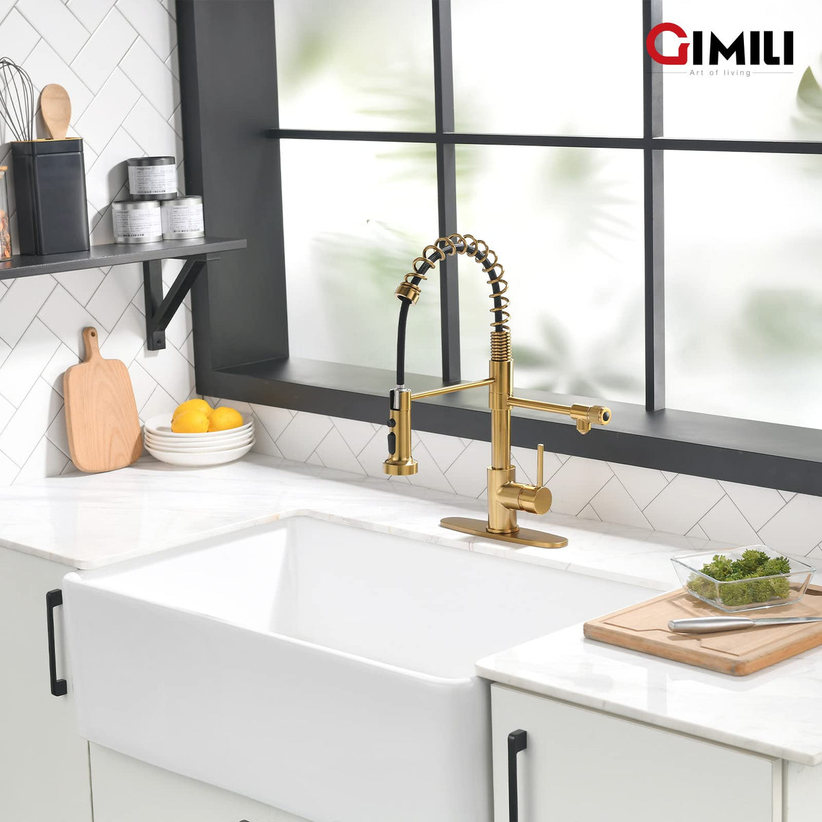 GIMILI Filter Kitchen Faucet Drinking Water Faucet 3 in 1 Brushed Nickel