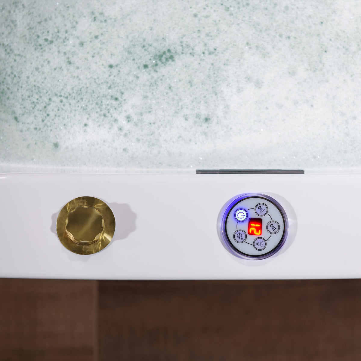 WOODBRIDGE 72"Ã35-3/8" Double Slipper Whirlpool&Air, Heated Soaking Bathtub