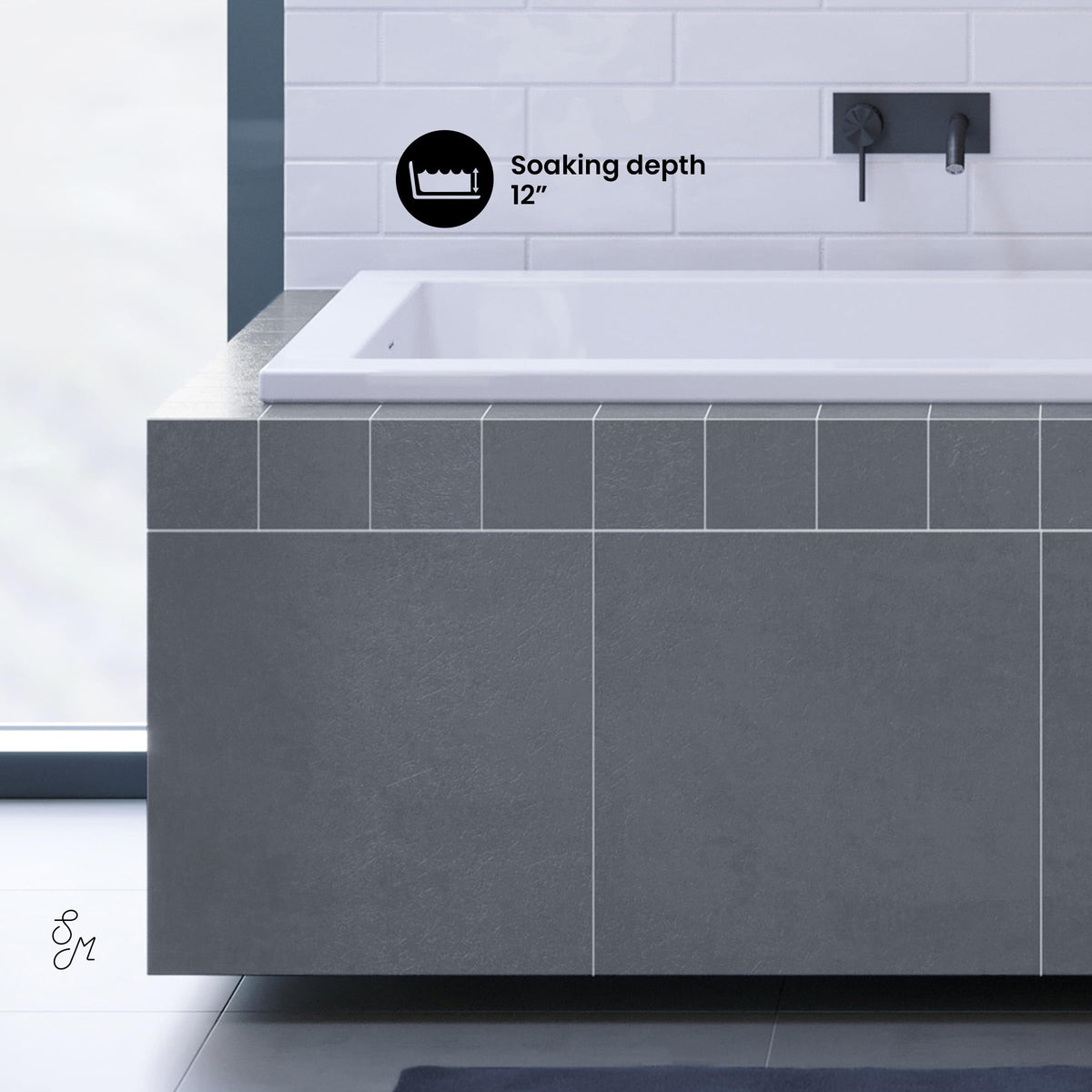Swiss Madison Voltaire 66" x 36" Reversible Drain Drop-In Bathtub