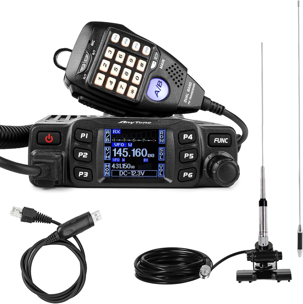 Anytone AT-778UVII Amateur Mobile Radio with Car Antenna 38 in