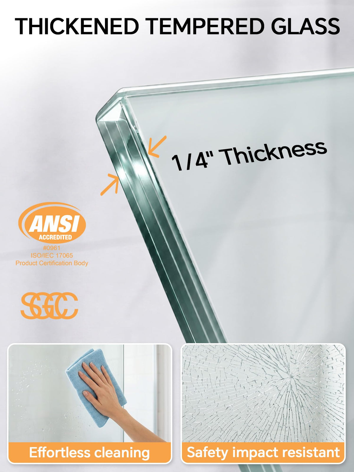 Frameless Bathtub Shower Door 56-60" W x 57" H, Brushed Nickel